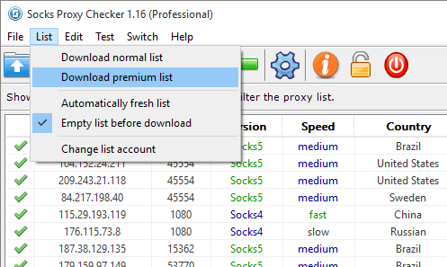 Socks Proxy List